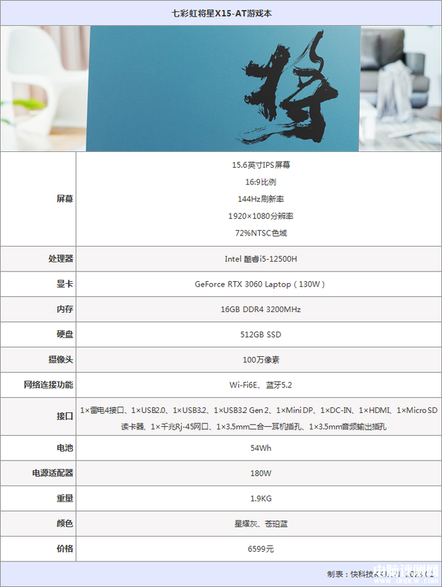 七彩虹将星X15-AT2022款笔记本(i7 13620H+RTX4060)评测，笔记本评测网（bjbpc.com）