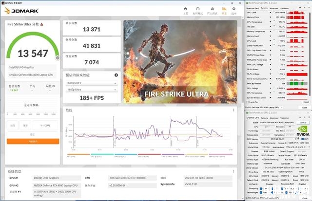 雷神ZERO 2023游戏本(i9 13900HX+RTX4080)评测，笔记本评测网（bjbpc.com）
