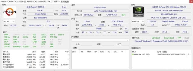 ROG魔霸7 PLUS超能版笔记本（R9 7945HX+RTX4090 )）评测，笔记本评测网（bjbpc.com）