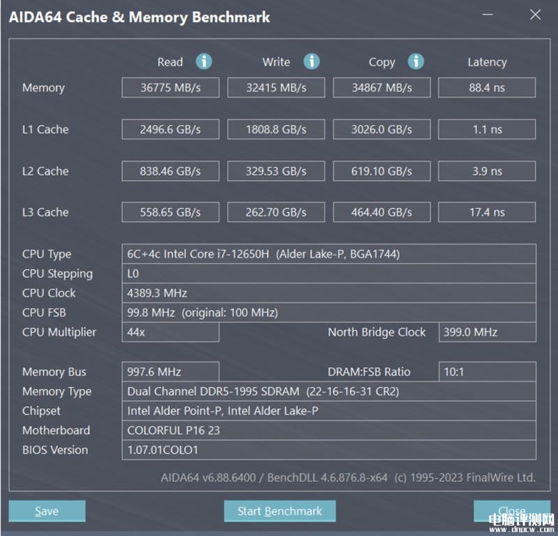七彩虹隐星P16笔记本(i7 12650H+RTX4060）评测，笔记本评测网（bjbpc.com）
