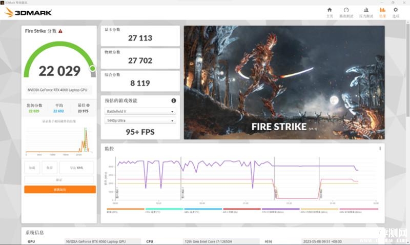 七彩虹隐星P16笔记本(i7 12650H+RTX4060）评测，笔记本评测网（bjbpc.com）