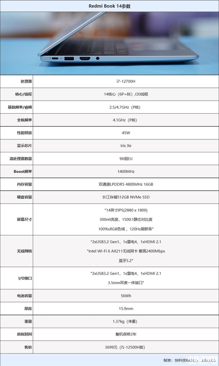 小米Redmi Book 14笔记本（i7-12700H）评测，笔记本评测网（bjbpc.com）