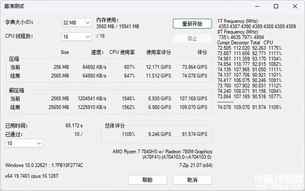 Redmi Book Pro 15锐龙版笔记本（R7-7840HS）评测，笔记本评测网（bjbpc.com）