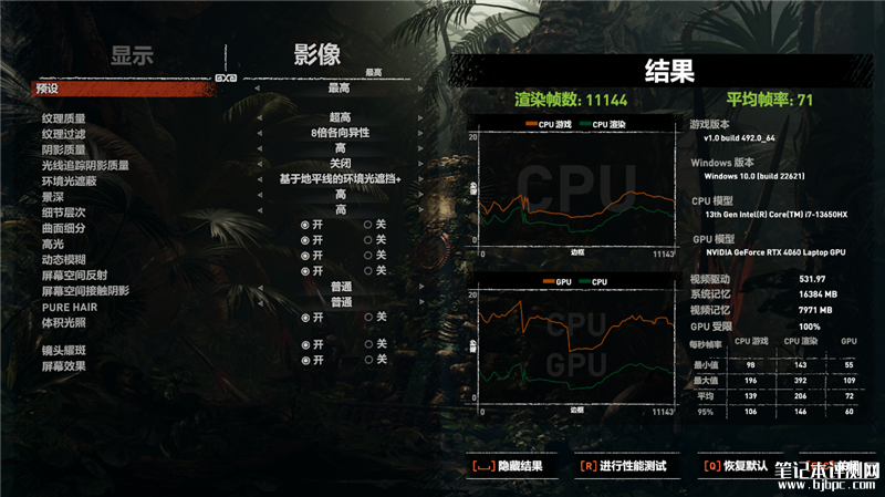七彩虹将星X15 AT 23H2笔记本（i7 13650HX+RTX4060）评测，笔记本评测网（bjbpc.com）