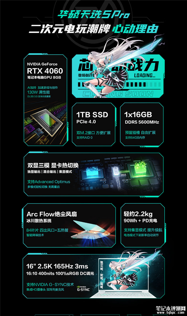 华硕天选5 Pro价格公布 i9-13980HX+RTX 4060售价8499元起，笔记本评测网（bjbpc.com）