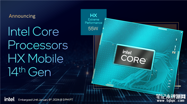 Intel正式发布14代酷睿HX 最高5.8GHz、性能领先最多51％，笔记本评测网（bjbpc.com）
