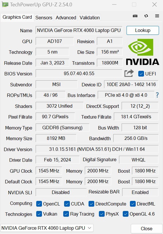 微星绝影16 AI Studio 2024笔记本(Ultra 7 155H+RTX4060)评测，笔记本评测网（bjbpc.com）