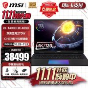 双十一大促 微星泰坦18 Ultra 2024笔记本（i9-14900HX RTX4090 64G 4T）38459元