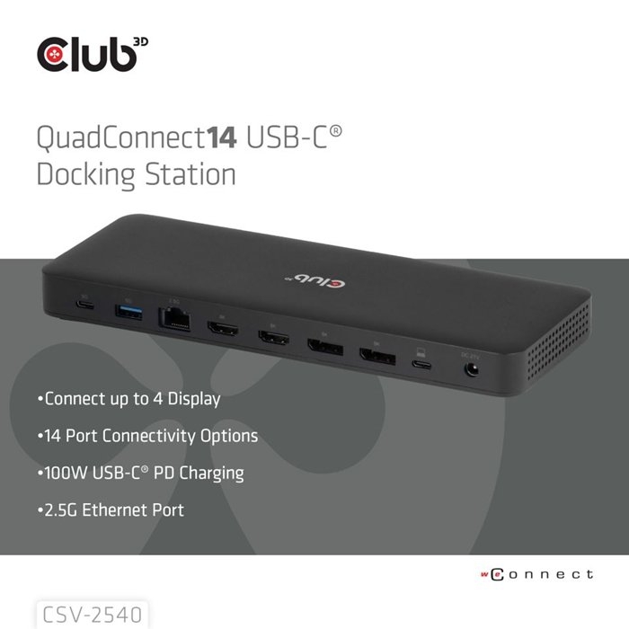 Club 3D发布全球首款DP 2.1扩展坞CSV-2540 原生4路4K@60Hz+DSC 1.2技术,笔记本评测网(bjbpc.com)
