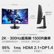 HKC SG27QEC显示器上架 27英寸曲面显示器+2K 300Hz+1500R曲率价格1399元