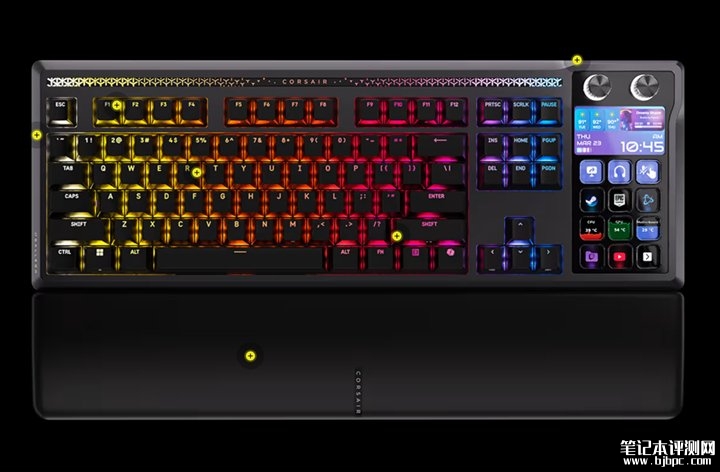 海盗船Galleon 100 SD游戏键盘发布 内嵌Stream Deck直播台+8000Hz轮询率，笔记本评测网（bjbpc.com）