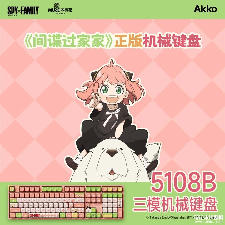 Akko 5108B Plus《间谍过家家》联名阿尼亚主题三模机械键盘发布 全键热插拔+RGB背光系统价格399元，笔记本评测网（bjbpc.com）