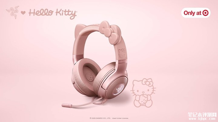 雷蛇玫瑰金北海巨妖萌猫版V2耳机发布 延续Hello Kitty蝴蝶结设计,笔记本评测网(bjbpc.com)