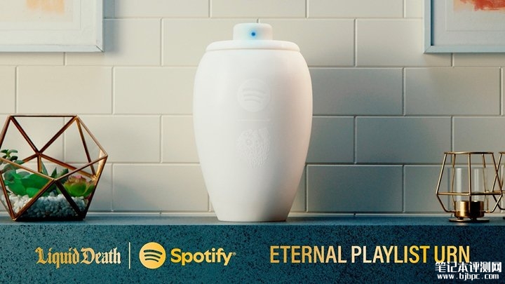 Spotify×液态死亡推出全球首款可流媒体播放的骨灰盒音箱 死亡与音乐的哲学联结,笔记本评测网(bjbpc.com)