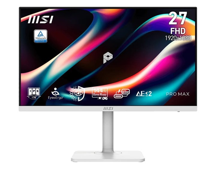 微星PRO MAX 271PHW E14显示器发布 27英寸圆偏光技术+FHD 144Hz,笔记本评测网(bjbpc.com)