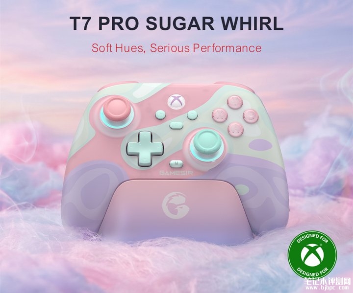盖世小鸡T7 Pro Wireless手柄发布 微软Xbox授权认证+蜜糖漩涡主题89.99美元起售,笔记本评测网(bjbpc.com)