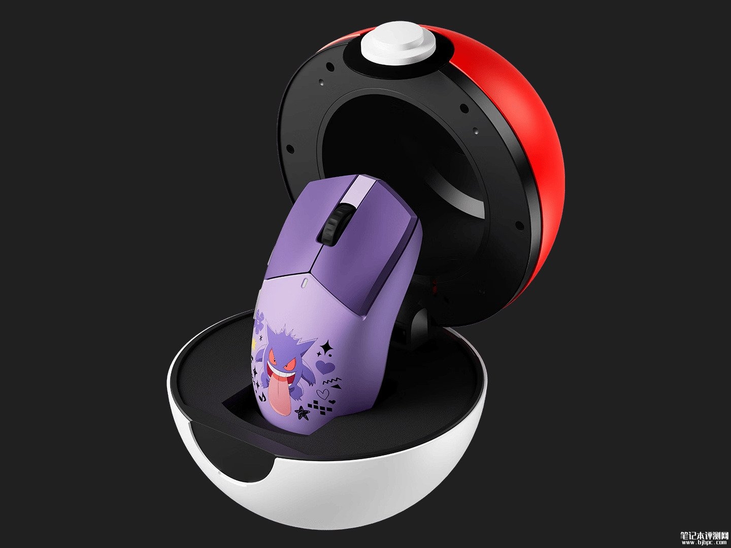 CHERRY MW5500 PRO鼠标《宝可梦》耿鬼联名款发布:环诺80M微动+精灵球收纳盒价格599元,笔记本评测网(bjbpc.com)