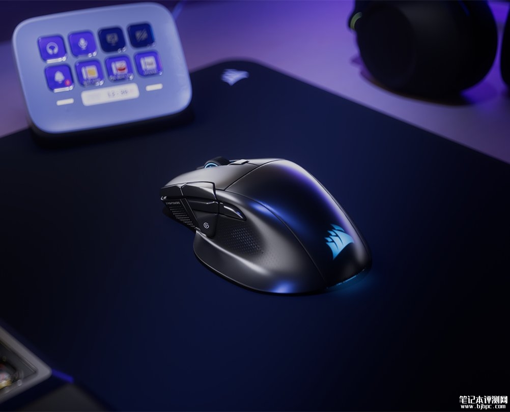海盗船NIGHTSWORD v2 WIRELESS SD鼠标发布：首款集成Stream Deck启动按钮，笔记本评测网（bjbpc.com）
