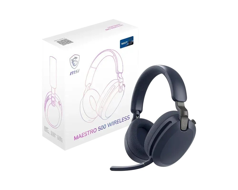 微星Maestro 500 Wireless头戴式耳机发布:主打办公娱乐ANC降噪,笔记本评测网(bjbpc.com)