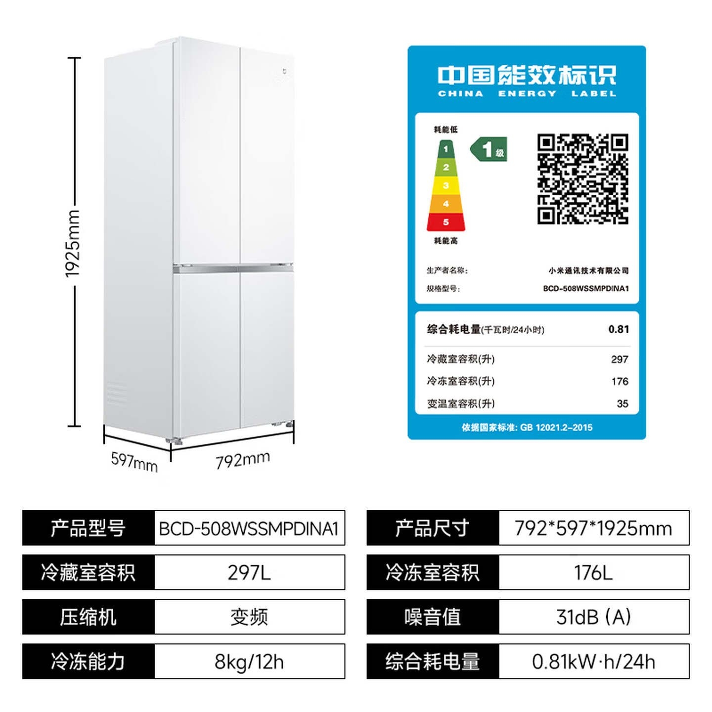 小米米家冰箱Pro 508L全域离子净化4.0开售：可选十字门/法式门国补价格3799起，笔记本评测网（bjbpc.com）