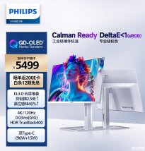 飞利浦27E2N6900QW显示器上架销售：27英寸QD-OLED面板+4K 120Hz价格5499元