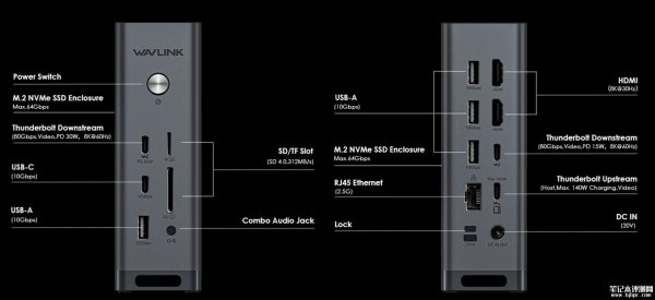睿因BlitZDockM 15合1雷电5扩展坞发布：内置PCIe4.0硬盘位支持四屏输出