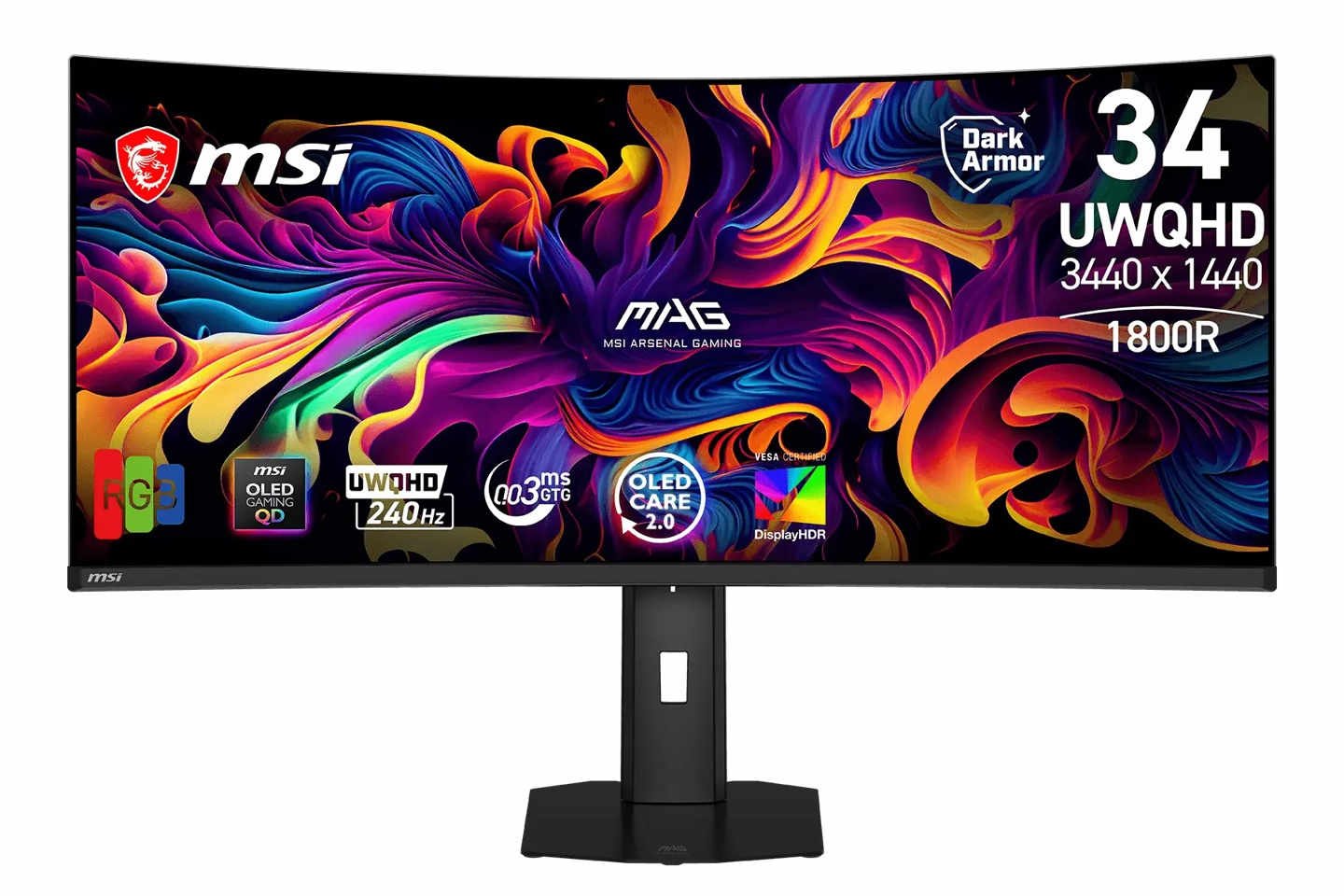 微星MAG 341CQP QD-OLED X24超宽曲面显示器发布：34英寸+UWQHD 240Hz，笔记本评测网（bjbpc.com）